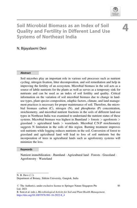 Soil Microbial Biomass as an Index of Soil Quality and Fertility in ... - raincitystudios.com