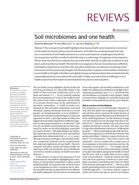 Soil microbiomes and one health - Nature Reviews Microbiology - raincitystudios.com