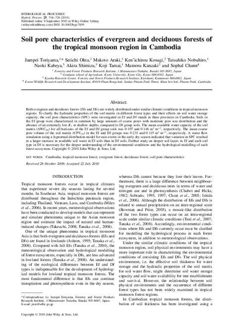 Soil pore characteristics of evergreen and deciduous forests of the ... - raincitystudios.com