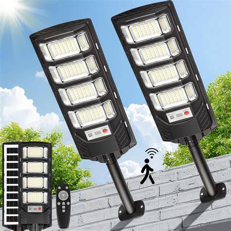 Solar Street Lights Outdoor : 2 Pack LED Solar Dusk to Flood Light ... - raincitystudios.com