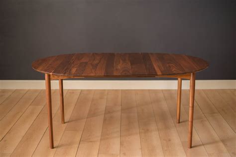 Solid Walnut Dining Table, Rounded Mid Century Modern Kitchen Tables ... - balustradellc