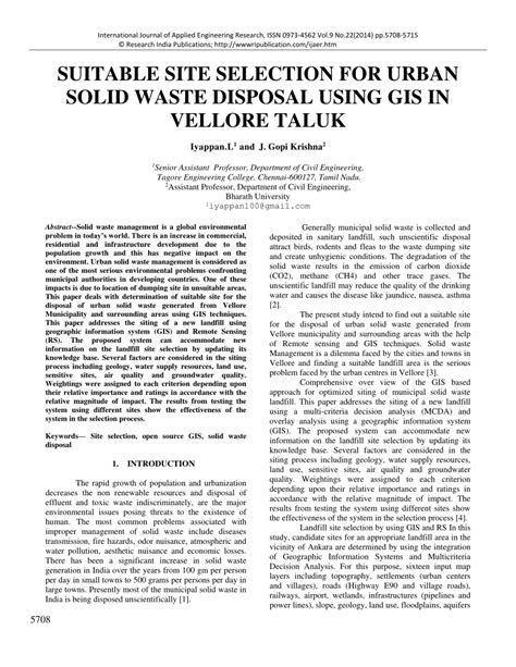 Solid Waste Disposal Site Selection Using Geospatial ... - Springer - wintechmobiles.com