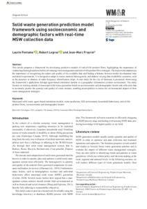 Solid waste generation prediction model framework … - raincitystudios.com