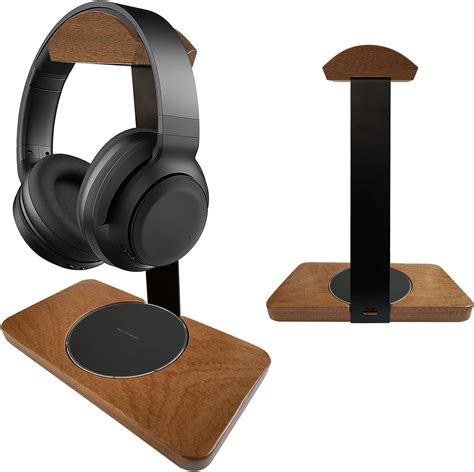 Solid Wooden Headphone Holder, Universal Headset Stand with Wireless ... - balustradellc