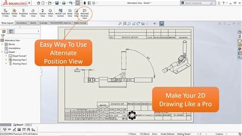 SOLIDWORKS 2024 - Alternate Position Views in Part Drawings