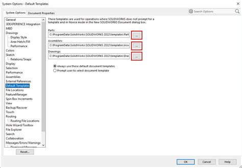 SOLIDWORKS Default Templates Error GoEngineer