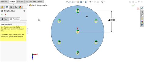 SOLIDWORKS Hole Wizard with Circular Sketch Pattern - The …