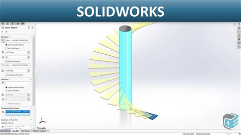 SOLIDWORKS Linear Component Pattern With Rotation YouTube