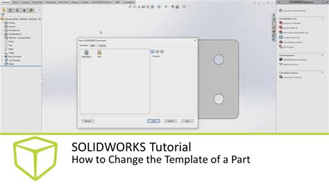 SOLIDWORKS Tutorial How to Change the Template of a Part YouTube