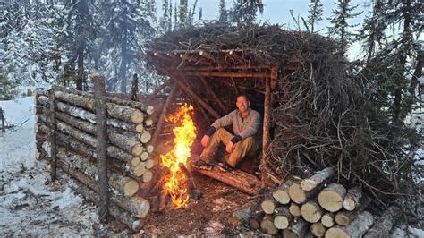 Solo Winter Survival in a Handwoven Tree Shelter! Primitive Bushcraft ... - balustradellc