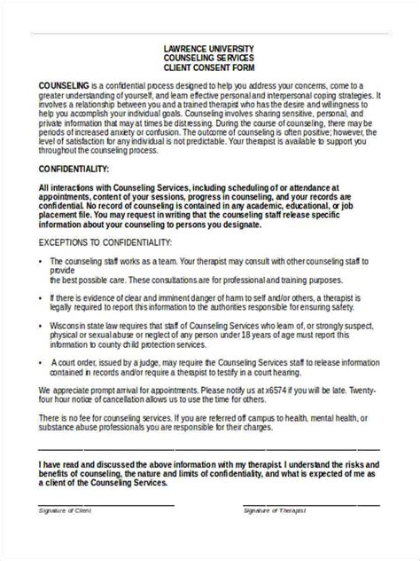 SOLUTION Client Consent Form Sample Introduction to Counseling