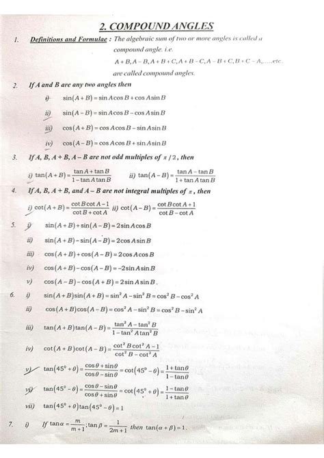 SOLUTION Compound angles formulas Studypool
