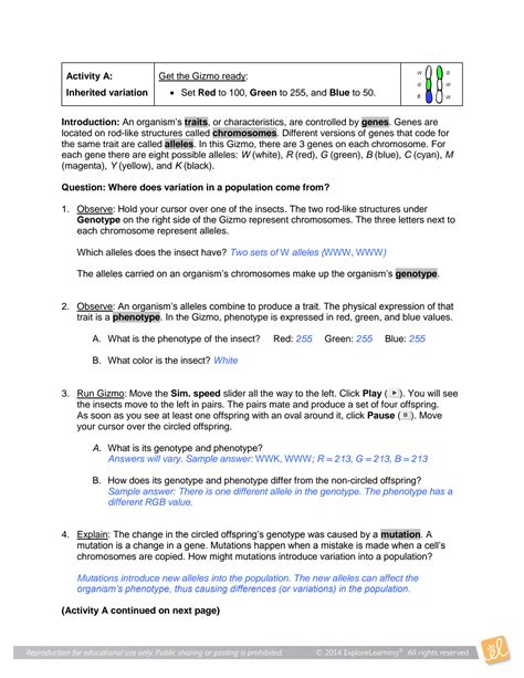 SOLUTION Gizmo evolution mutation and selection answer key Studypool