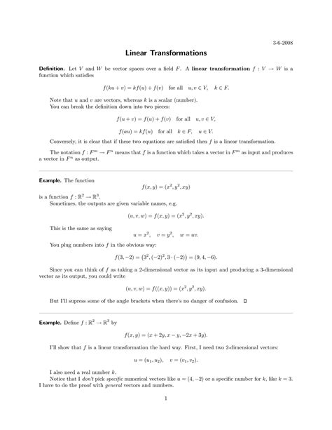 SOLUTION Linear transformation Studypool