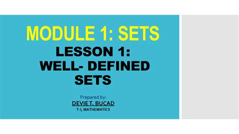 SOLUTION Math tutorial session 1 well defined sets study guide Studypool