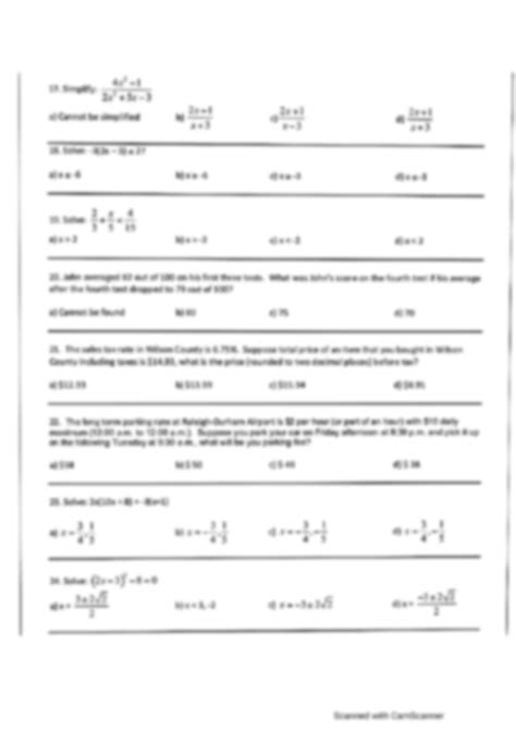 SOLUTION Mathplacementteststudyguide Studypool