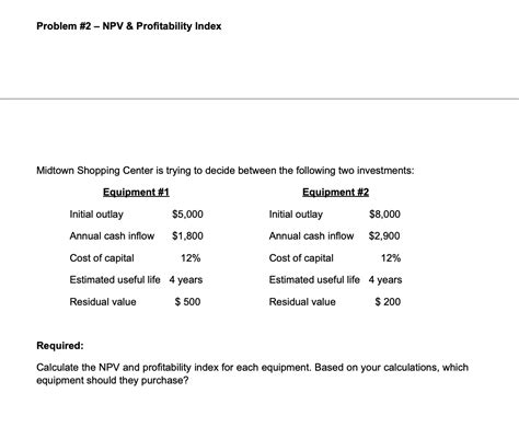 Solved: NPV, PROFITABILITY INDEX & IRR (EVEN VS. UNEVEN CASH … - muktibox.com
