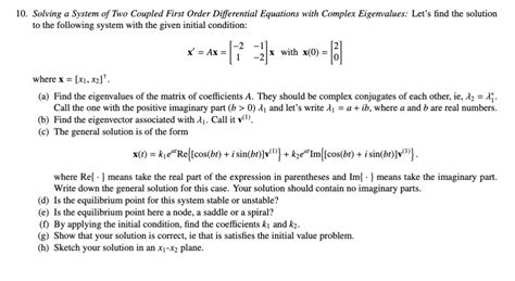 SOLVED 10. Solving System of Two Coupled First Order Differential
