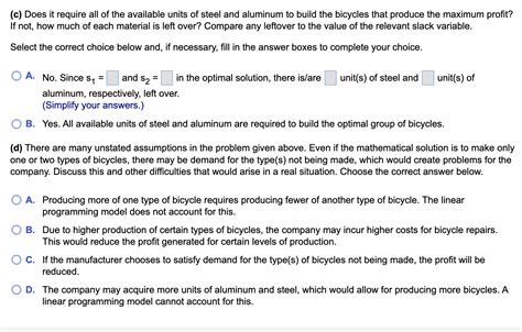 Solved Bicycles Galore is a manufacturer of high-end - Chegg - balustradellc