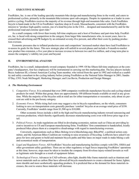 Solved I. EXECUTIVE SUMMARY FreeRiders, Inc. is one of the - Chegg - balustradellc