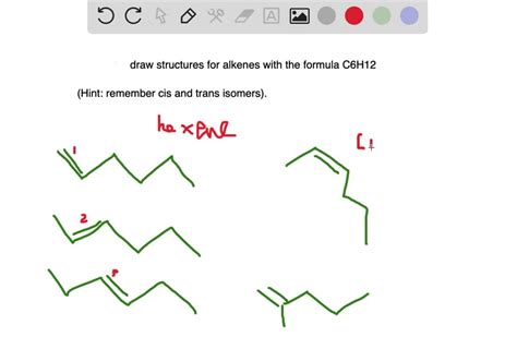 SOLVED Name and draw structural formulas for alkenes with the