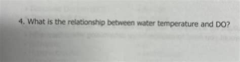 SOLVED What is the relationship between water temperature and