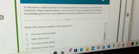 SOLVEDTo help assess student learning in her developmental math