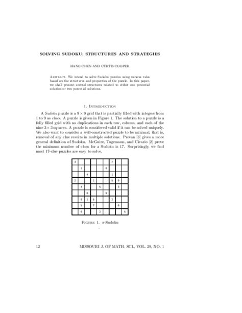 Solving Sudoku: Structures and Strategies - Project Euclid - wintechmobiles.com