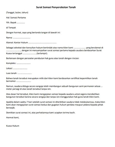 Somasi Pengembalian Tanah dan Dokumen | PDF - balustradellc