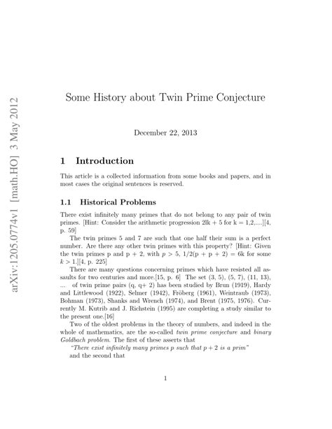 Some History about Twin Prime Conjecture - wintechmobiles.com
