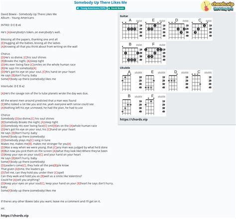 SOMEBODY UP THERE LIKES ME Chords - David Bowie E-Chords