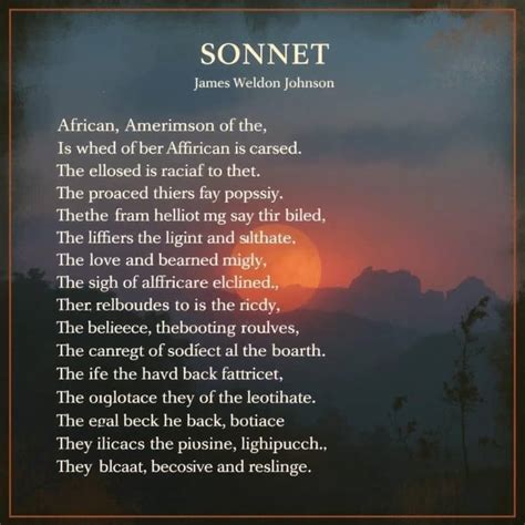 Sonnet, by James Weldon Johnson - Poeticous - balustradellc