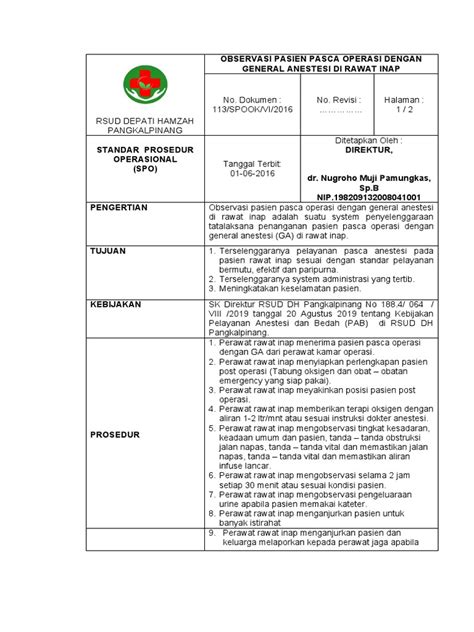 SOP Ambulasi Pasca Operasi - balustradellc