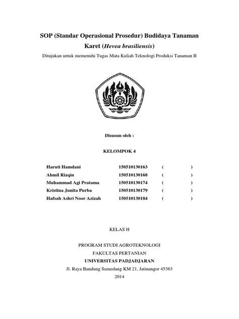 SOP Budidaya Tanaman Karet | PDF - Scribd - balustradellc