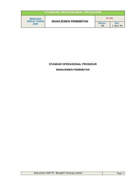 SOP Manajemen Pembibitan PT BTL | PDF - Scribd - raincitystudios.com