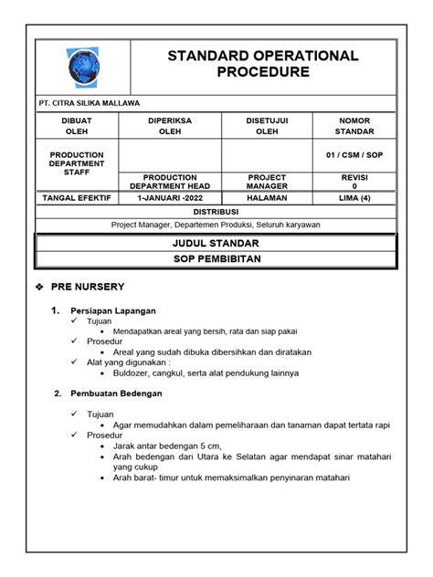 SOP Pembibitan | PDF - Scribd - raincitystudios.com