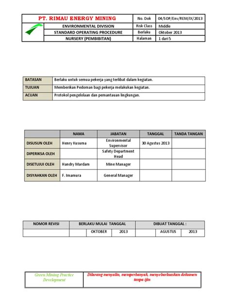 SOP Pembibitan Tanaman di Tambang | PDF - Scribd - raincitystudios.com