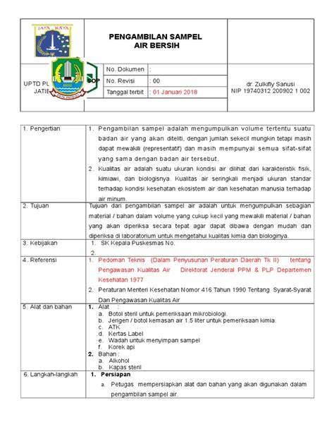 SOP Pengambilan Sampel Air Bersih - raincitystudios.com