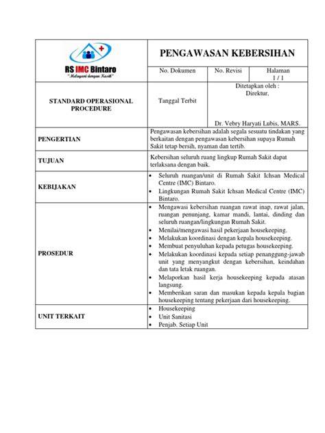 Sop Pengawasan Kebersihan | PDF - Scribd - raincitystudios.com