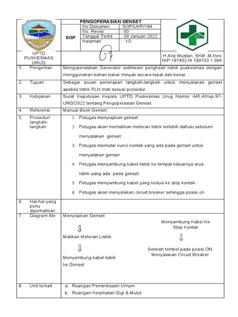 Sop Pengoperasian Genset Dalchaebi - balustradellc