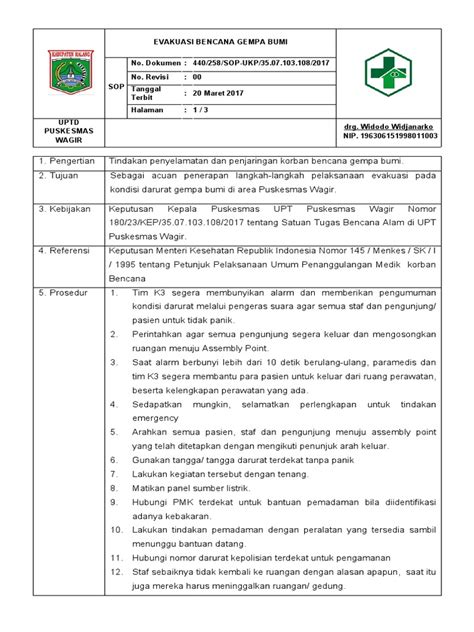 SOP Penyelamatan dan Evakuasi Korban Bencana - balustradellc