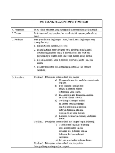 SOP Relaksasi Otot Progresif | PDF - Scribd - wintechmobiles.com