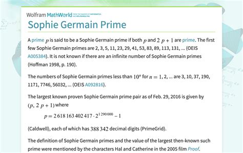 Sophie Germain Primes - Prime Numbers - wintechmobiles.com