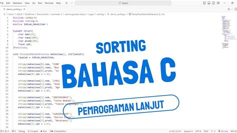 Sorting dalam Bahasa Pemrograman C - Koding Akademi - coolestguyplanet.net
