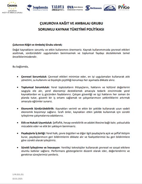 SORUMLU SATINALMA POLİTİKASI.