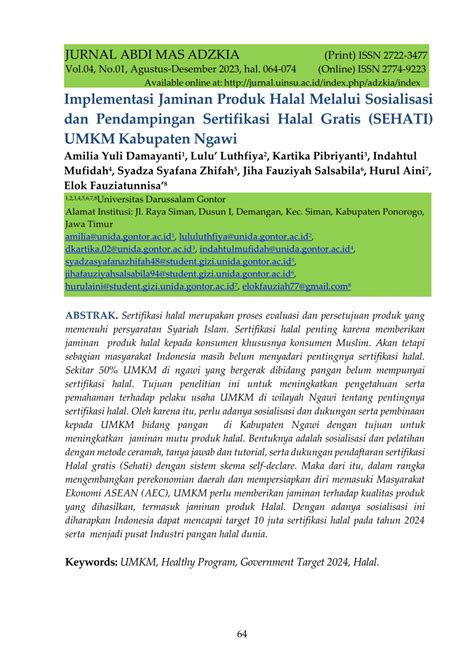 Sosialisasi Dan Pendampingan Sertifikasi Produk Halal Bagi … - balustradellc