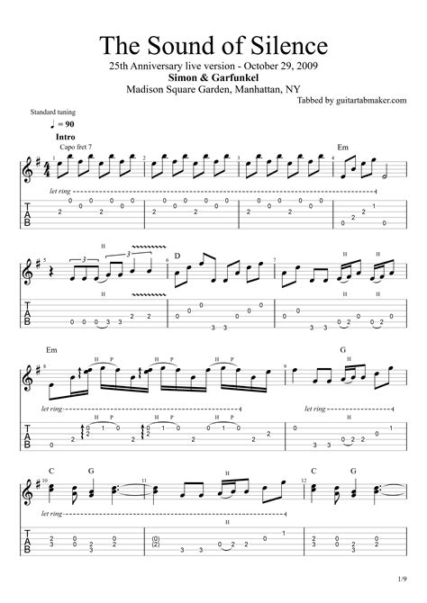 Sound Of Silence Tab by Simon And Garfunkel - Songsterr - wintechmobiles.com