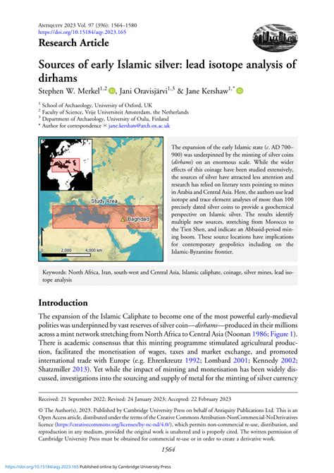 Sources of early Islamic silver: lead isotope analysis of dirhams - balustradellc