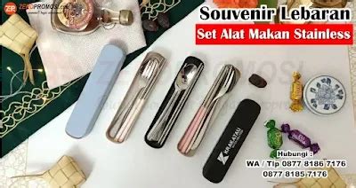 Souvenir Set Alat Makan Stainless Idul Fitri Custom Logo - raincitystudios.com