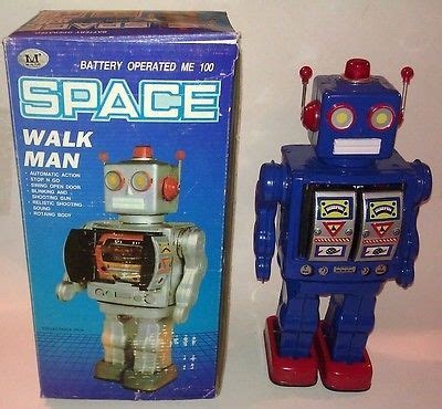 Space Walk Man Robot Tin Toy in Original Box ME 100 Black - balustradellc